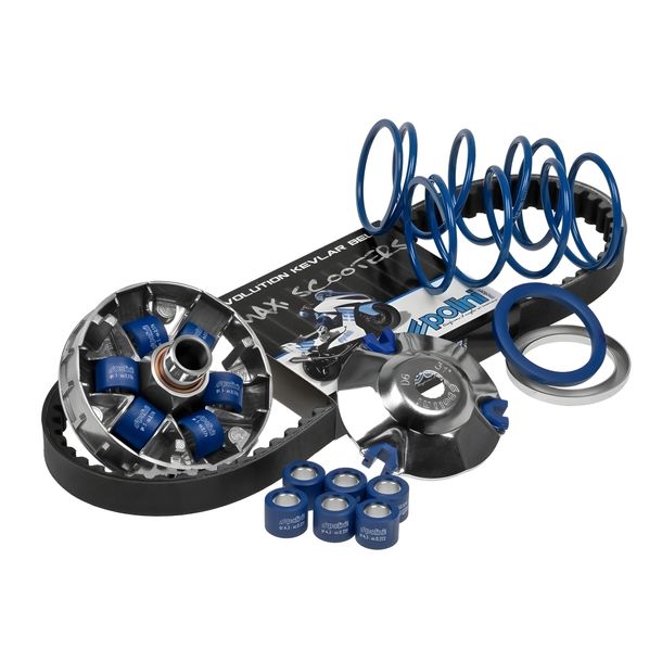 Variatorkit Polini HI-SPEED für Piaggio lang (Variator, Keilriemen, 2 Gegendruckfedern, 2 Satz Gewichte)