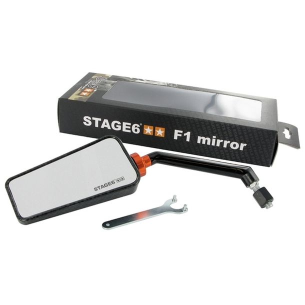 Spiegel Stage6 F1, links, M8, carbon (Glanz)