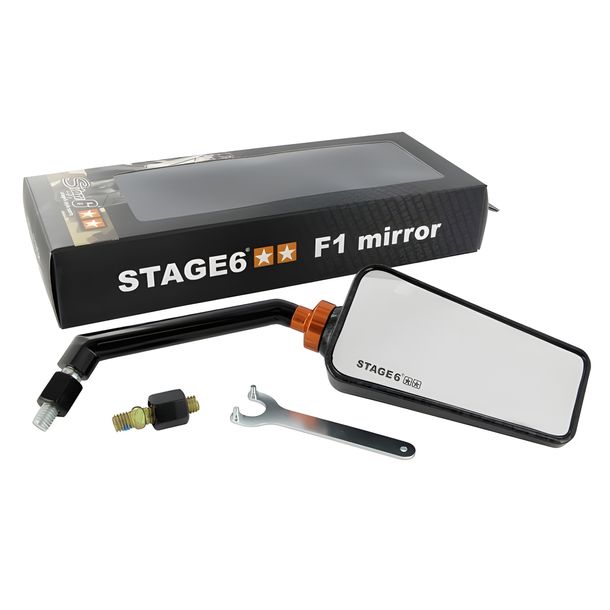 Specchio Stage6 F1, a destra, M8, carbonio (gloss)