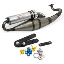 Auspuffanlage komplett LeoVince HAND MADE TT mit Zulassung, Aluminium für CPI Hussar / Oliver / Popcorn 50 2004 / Explorer Cracker B05 / Race GT B92 / Spin GE B05 / Twister B92 / Generic Cracker B05 / Ideo B93 / Race GT B92