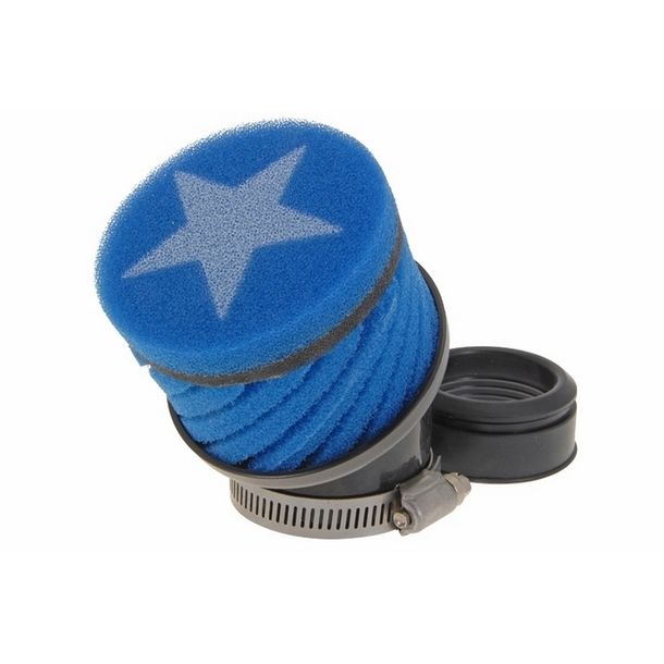 Filtr powietrza wyścigowy Stage6, krótki, niebieski, do gaźnika Mikuni - przyłącze 44mm