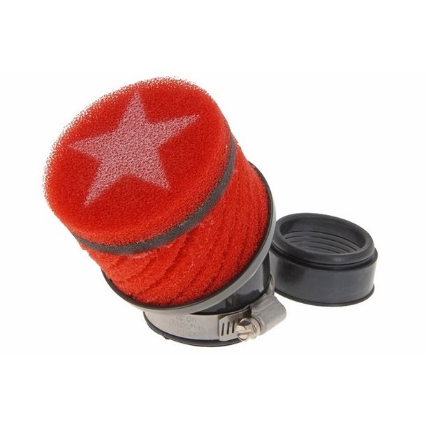 Filtr powietrza Stage6 Racing, krótki, czerwony, Mikuni - Połączenie 44mm