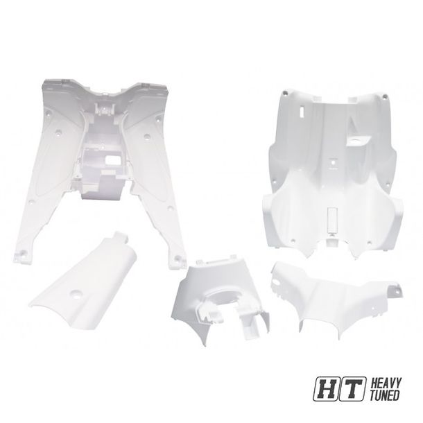 Innenraumverkleidung 5-teilig MXT Verkleidung komplett Beinschild Trittbrett, weiß für MBK Nitro / Yamaha Aerox