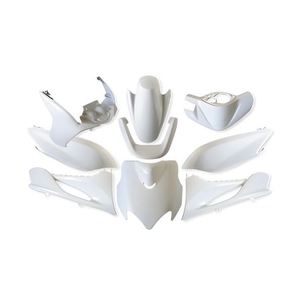 Covering STYLEPRO completely, 9 pieces for Yamaha Jog R White