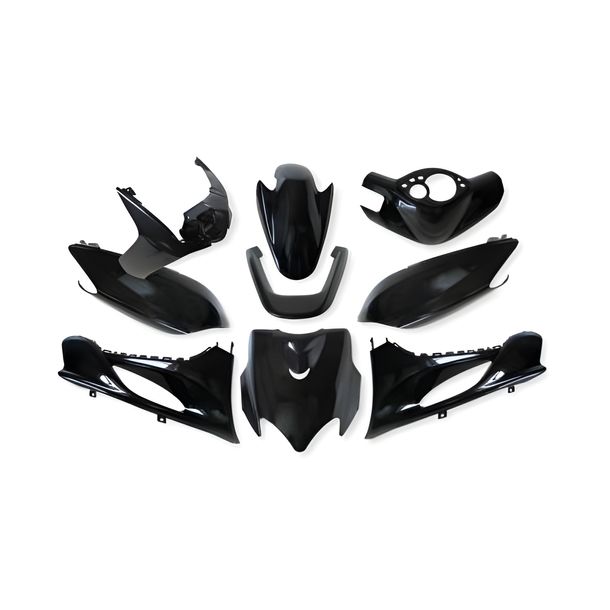 Covering STYLEPRO completely, 9 pieces for Yamaha Jog R met. black