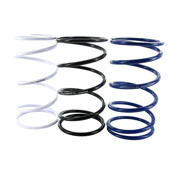 Gegendruckfedernset Motoforce RACING für Piaggio / Peugeot / GY6 / Kymco, 3er Set, weiß=+1000rpm / schwarz=+1500rpm / blau