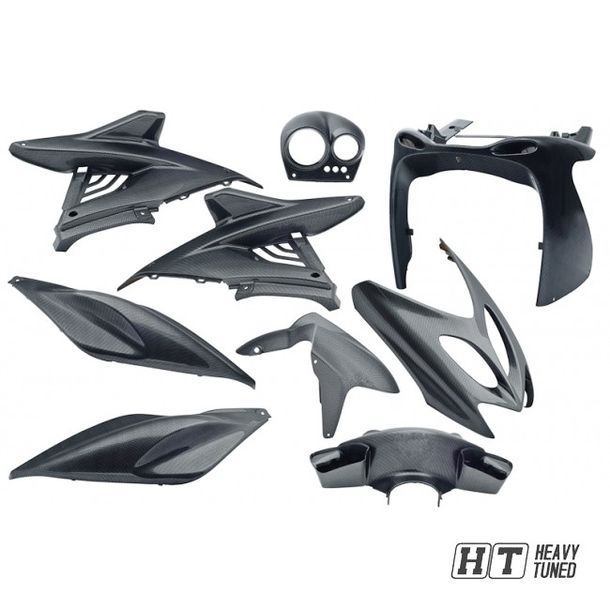 Verkleidungsset 9 Teilig für Yamaha Aerox, MBK Nitro - real Carbon Look