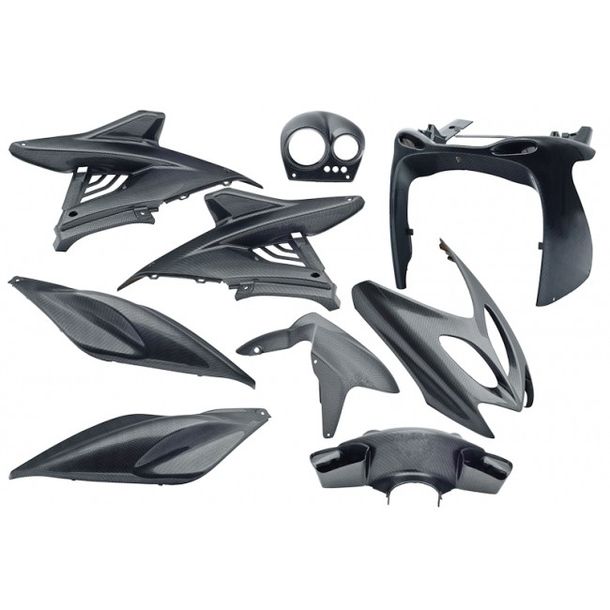 Verkleidungsset 9 Teilig für Yamaha Aerox, MBK Nitro - real Carbon Look