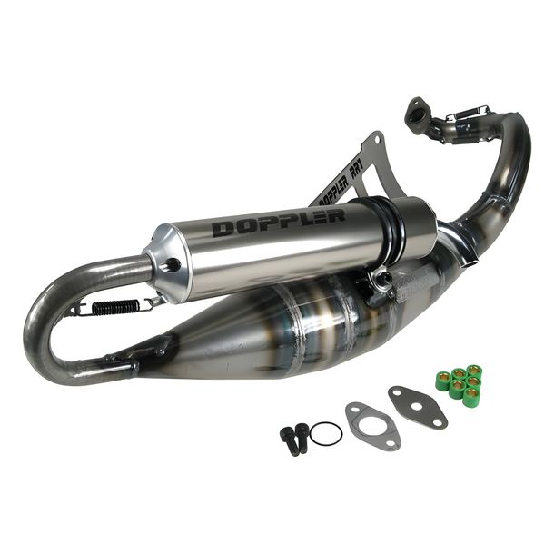 Uitlaatsysteem Doppler RR-7 met goedkeuring, titanium voor liggende Peugeot