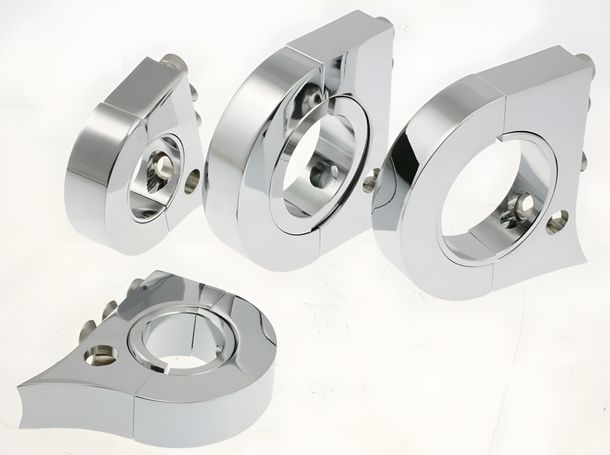 Lenkerhalter für Chromgehäuse KOSO, für 1-1 / 2" Lenker für Baja Retro RT, Baotian BT49QT-6A4 Benelli K2 Beta Eikon 1 Hyosung SB Gamma Italjet Yankee Bj. 01 - 2010