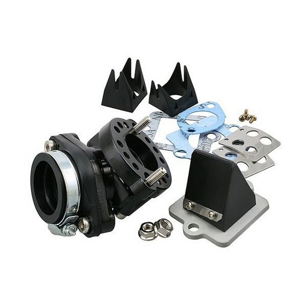 Einlasssystem Motoforce RACING, inkl. Membranblock, 360° drehbar für Piaggio, 28mm Durchlass / 35mm Anschlussweite
