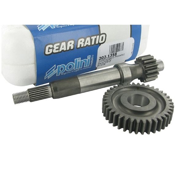 Transmission ratio primary, Polini for Piaggio year 96-98, 17,7mm, 15/38 (2,53)