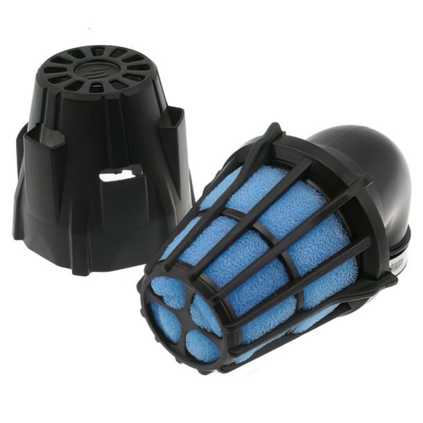 Racing air filter Polini, short, tall, with water splash, curved 90 °, d = 37mm