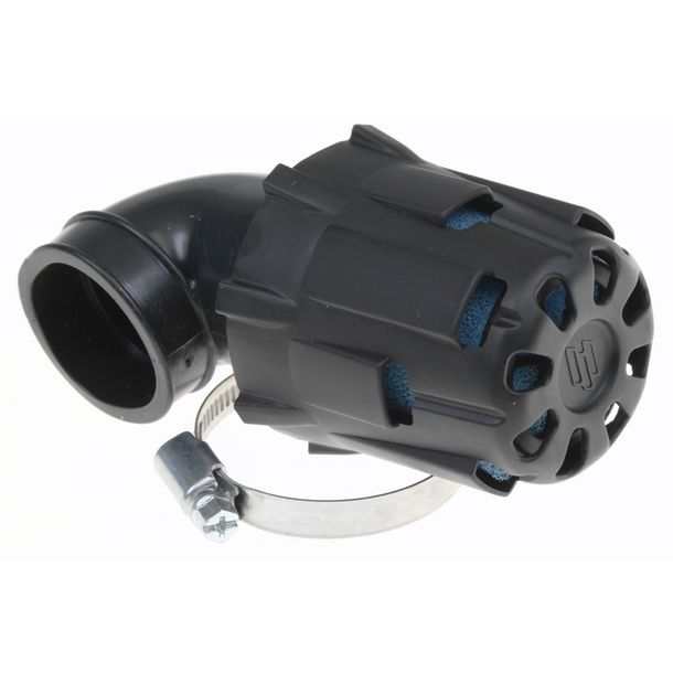 Racing air filter Polini, short, small, curved with splash protection, 90 °, d = 37mm