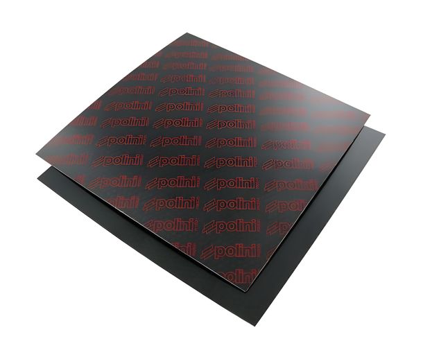 Membranzungen Polini, 110x110mm, carbon, Stärke 0,45(gemessen 0,50) Rot