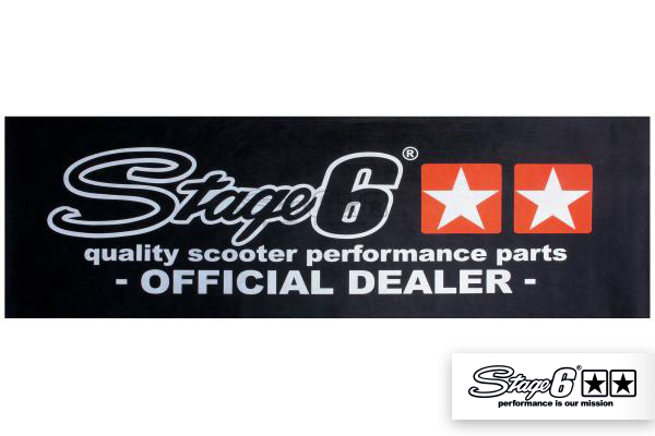 Banner Stage6, 75x200 cm, nero, stelle arancioni