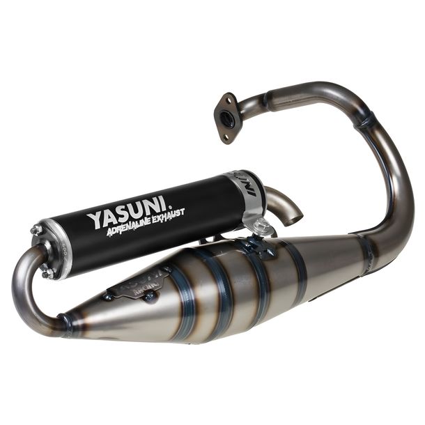Auspuffanlage Yasuni Scooter Z mit Zulassung, schwarz für Peugeot stehend, Peugeot Speedfight 2 LC AC 1 307 WRC Vivacity SV GEO Elyseo Elystar Buxy Speedake Squab Metal-X