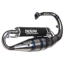 Yasuni Scooter R uitlaatsysteem zwart met goedkeuring voor Peugeot staand, Peugeot Speedfight 2 LC AC 1 307 WRC Vivacity SV GEO Elyseo Elystar Buxy Speedake Squab Metal-X