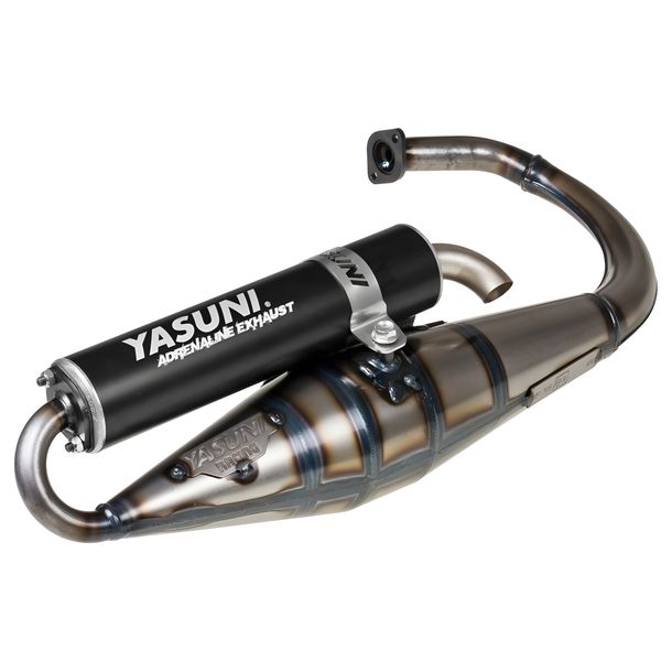 Impianto di scarico Yasuni Scooter Z nero per Minarelli Standing, Yamaha BWS NG, MBK Booster Aprilia SR AC Rocket Bump Slider Stunt Spy Amico Spirit Itteco