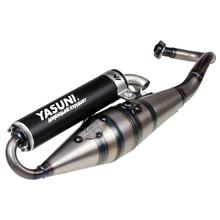 Yasuni Scooter Z uitlaatsysteem zwart met goedkeuring voor Piaggio, Piaggio Typhoon, Gilera Runner Aprilia SR R LC Street NRG Power AC Extreme Zip 2 Sfera restyling