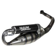 Yasuni Scooter R uitlaatsysteem zwart met goedkeuring voor Piaggio Typhoon, Gilera Runner Aprilia SR R LC Street NRG Power AC SP Extreme Zip SSL 25 2 Sfera restyling