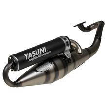 Yasuni Scooter Z zwart uitlaatsysteem met goedkeuring voor Minarelli liggend, Yamaha Aerox Cat, Aprilia SR Racing LC Malaguti F12 Phantom AC Neos MBK Nitro Jog RR WWW