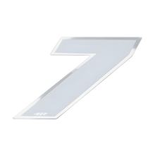 Aufkleber Startnummer, Ziffer 7, klein, weiß / Chromrand