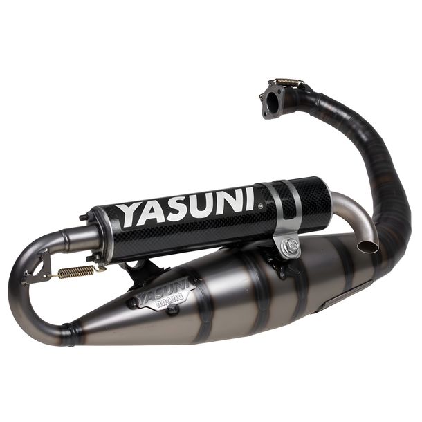 Auspuffanlage Yasuni Carrera 16 carbon für Minarelli stehend, Yamaha BWS NG, MBK Booster Aprilia SR AC Rocket Bump Slider Stunt Spy Amico Spirit Itteco