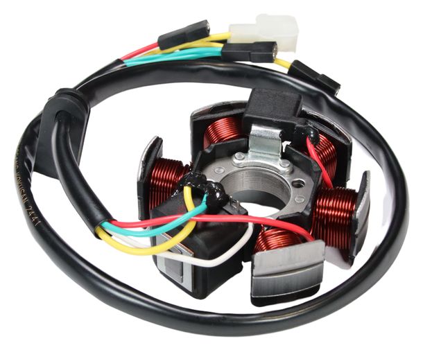 Lichtmaschine (Zündung) KOKUSAN, ohne Rotor / Grundplate für Minarelli AM6 / Derbi Senda