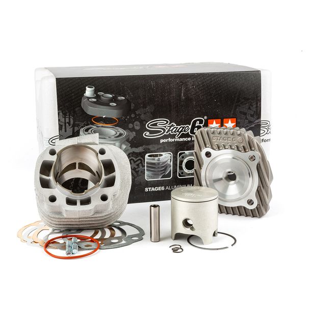 Cylindre Stage6 RACING MKII 70cc, 10 mm pour axe de piston horizontal Minarelli AC