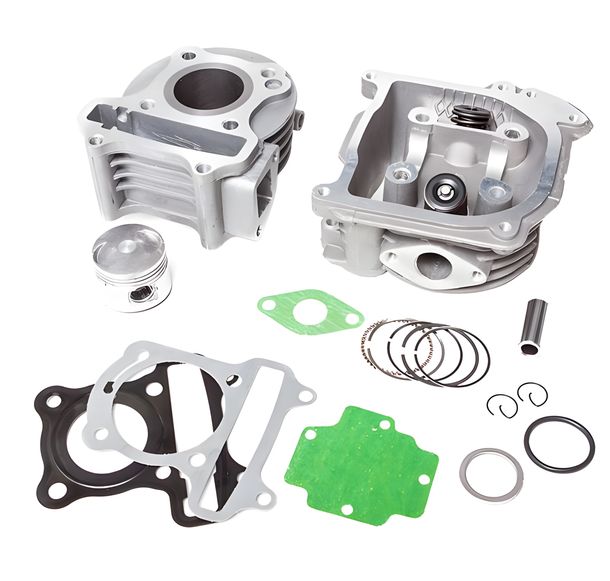 Kit cilindro MXT Standard 50ccm AC senza SLS completo di testata, pistone e kit guarnizioni per GY6 4 tempi / scooter commerciali / scooter cinesi