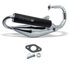 Uitlaat Tecnigas Q-TRE met keuring, chroom voor Peugeot rechtop
