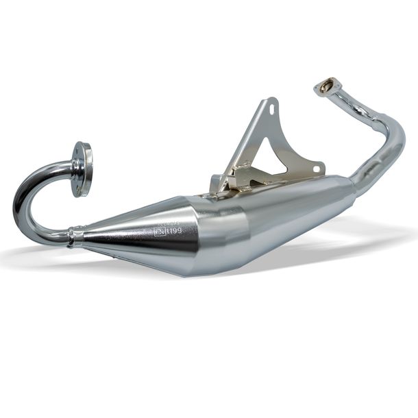 Tecnigas Q-Tre Sportauspuff (Chrom/chrom) – Leistungsplus Für Aprilia SR 50 R, SR 50 Sport, Racing, Funmaster (Piaggio-Motor)