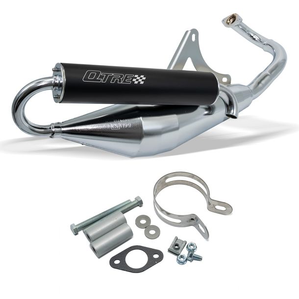 Auspuff Tecnigas Q-TRE mit Zulassung, chrom für Piaggio / Gilera