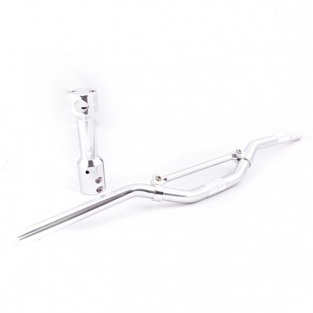 Manillar Downhill MXT con soporte, aspecto aluminio para MBK Booster / Yamaha BWS
