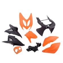 Verkleidungsset 9 Teilig für Yamaha Aerox, MBK Nitro - matt schwarz / matt Orange
