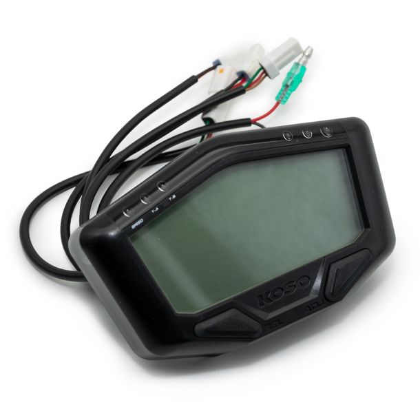 Contachilometri Koso DB-02R Black Line, Display Digitale, Velocità, Odo, Viaggio, RPM, Temperatura, Universale, Baja Retro RT, Baotian BT49QT-6A4 Benelli Anno 01 - 2010