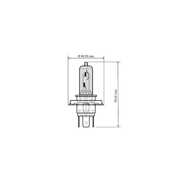 Lampe RMS Halogène 12V 60W / 55W H4 P43T Ampoule, avec homologation