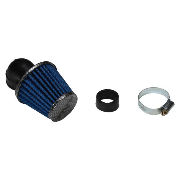 Luftfilter TNT Stahlgewebe Carbon - Look, gewinkelt 90 Grad, Anschluss 28 / 35mm
