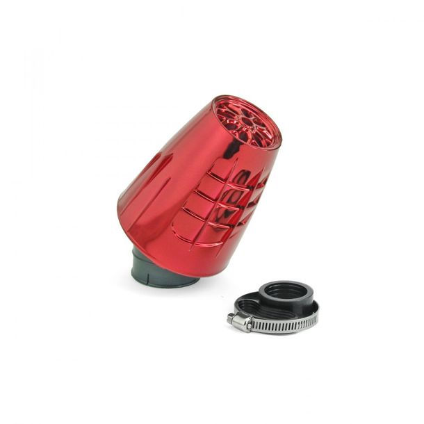 Air filter TNT Obus red anodized, connection 28 / 35mm