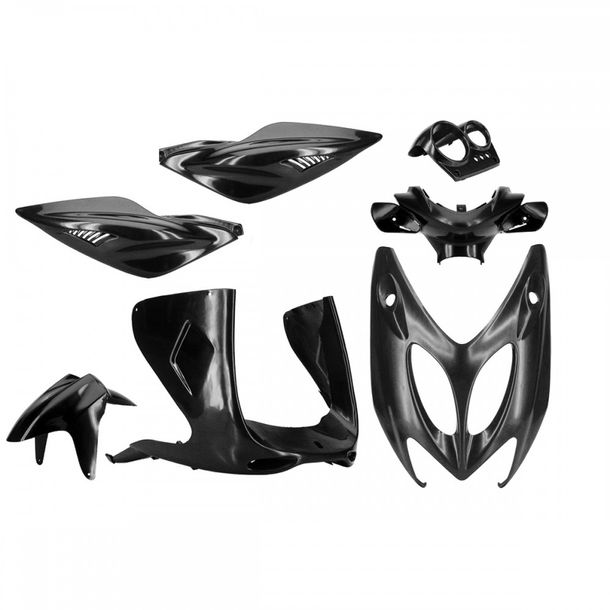 Verkleidung TNT 7 teilig für Yamaha Aerox, MBK Nitro, schwarz unlackiert