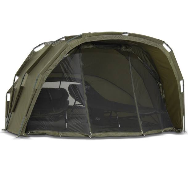 Lucx® Bivvy + Winterskin 2 - 3 Mann Karpfenzelt + Überwurf Carp Dome Tent Tiger – Bild 8