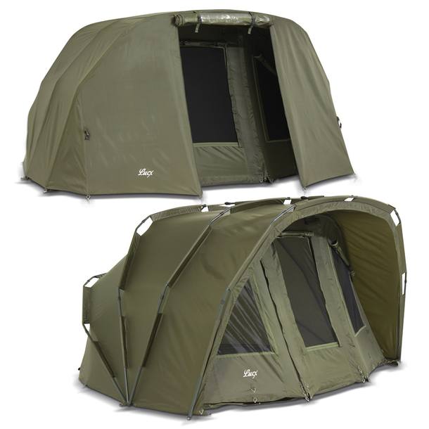 Lucx® Bivvy + Winterskin 2 - 3 Mann Karpfenzelt + Überwurf Carp Dome Tent Tiger – Bild 1