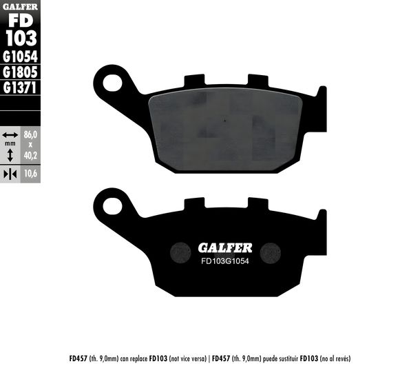 Bremsbeläge Set Galfer FD207G1054 & FD103G1054 Semi-Metall vorne & hinten für Honda FES Pantheon 125 ccm
