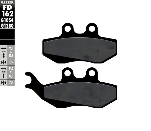 Brake pads Set Galfer FD162G1054 & FD220G1054 Semi-metal front & rear for Malaguti F12 Phantom Max 125 ccm