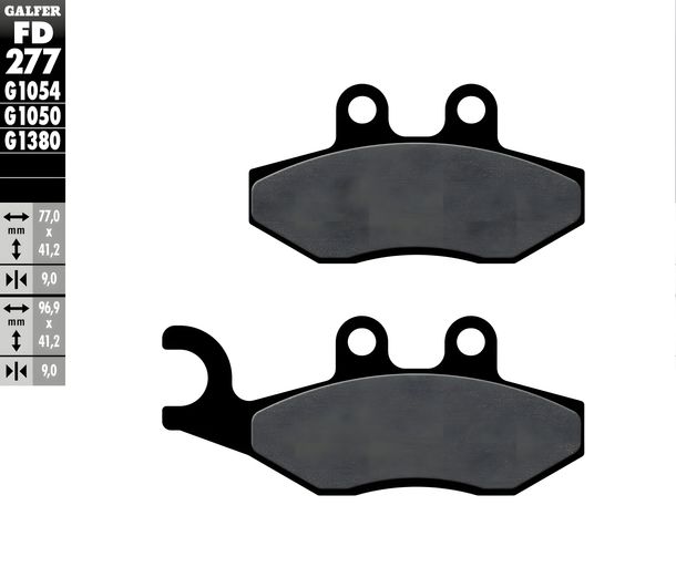 Remblokken Set Galfer FD220G1054 & FD277G1054 Halfmetaal voor & achter