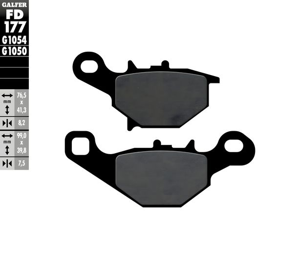 Pastillas de freno juego Galfer FD177G1054 & MF301G2165 delantero & trasero para Suzuki AN 125 ccm