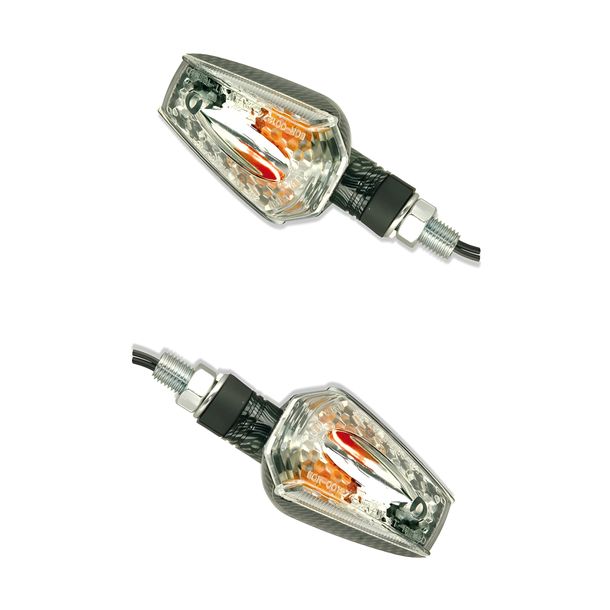 Blinker Set M10 Carbon-Look Beamer klar, kurz (2 Stück)