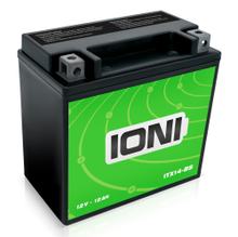 IONI AGM Batterie 12V 12Ah ITZ14-BS Rollerbatterie / Motorradbatterie, wartungsfrei versiegelt vorgeladen kompatibel mit YTX14-BS 51214