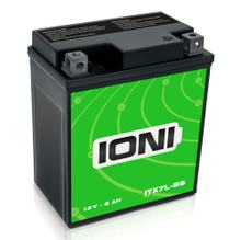 IONI AGM Batterie 12V 6Ah ITX7L-BS Rollerbatterie / Motorradbatterie, wartungsfrei versiegelt vorgeladen kompatibel mit YTX7L-BS CTX7L-BS